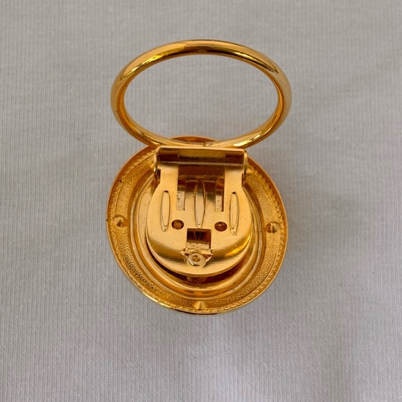 Pearl & Rhinestone Scarf Clip/Ring - Picture 11 of 13